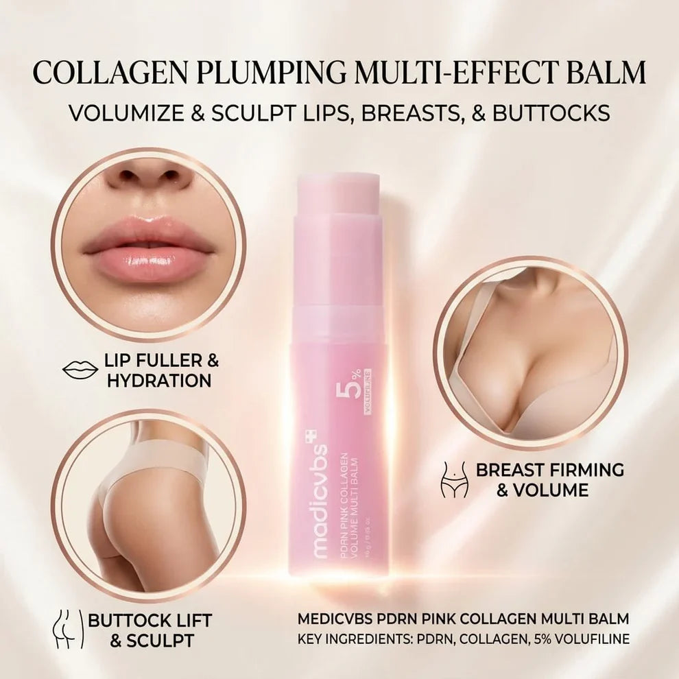 💗 Developed in Korea | Anti-Aging | Moisturizes & Smooths Skin | Plumps Lips, Bust, & Hips | Improves Dark Spots | Firms Skin | Pink Collagen Multi-Effect Plumping Serum Stick