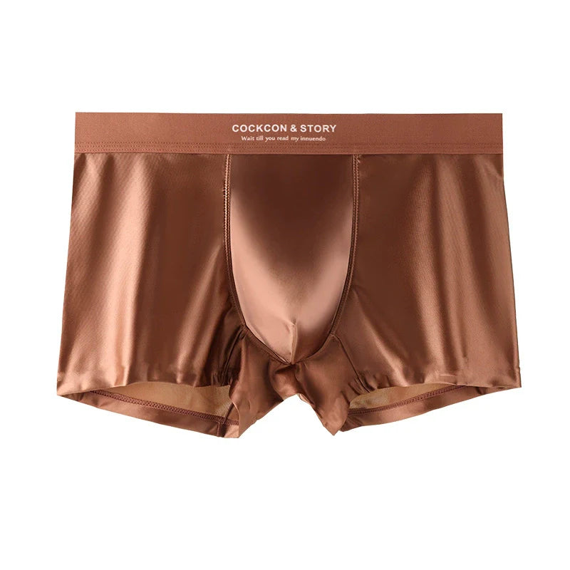 HOT SALE FOR 3 PCS MENS BRIEFS SATIN ICE SILK
