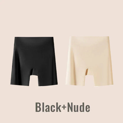 Women High-waist Ice Silk Underwear with Tummy-control Hip-lifting