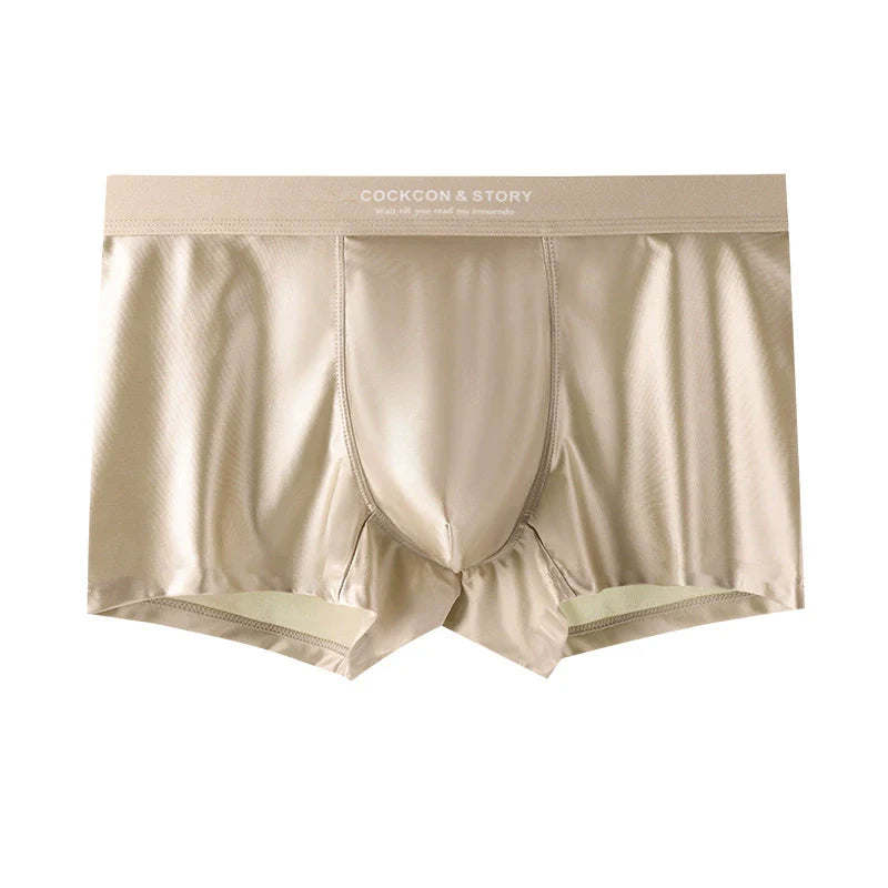 HOT SALE FOR 3 PCS MENS BRIEFS SATIN ICE SILK